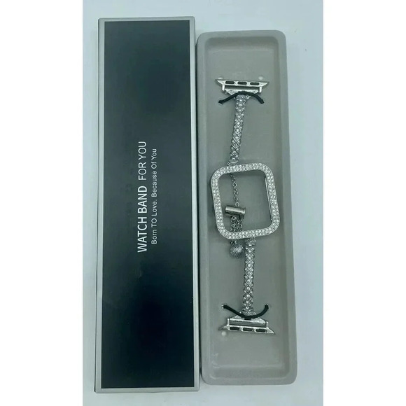 Bling Metal Bracelet Bumper Case‎ Rhinestone 44mm for iWatch SE Series 6/5/4 - Picture 2 of 8